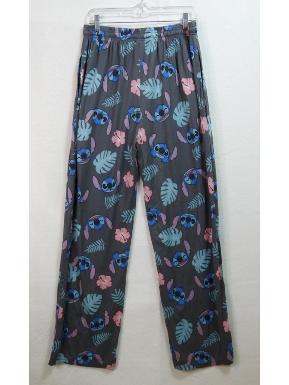 Disney Lilo & Stitch Tropical Lounge Sleep Pants Men's Large Gray Pockets Soft - Picture 2 of 5